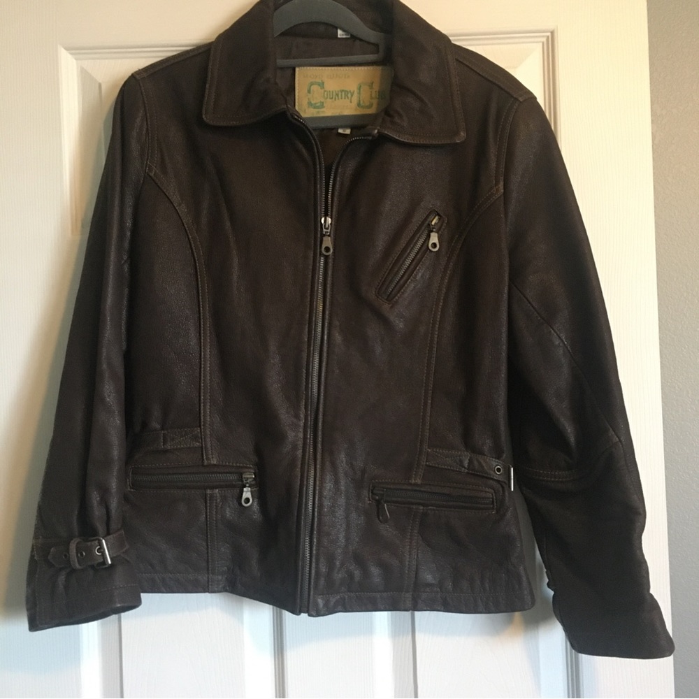Vintage Lloyd Elliot’s Country Club Brown Leather Jacket, Small